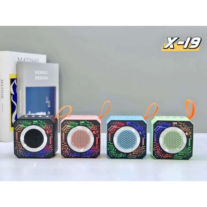 Bluetooth Speacker X19 Transparent Mecha Bluetooth Speaker RGB Pickup Outdoor Portable Home Lantern Small Mini Speaker Black Durable Easy To Install