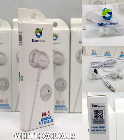 100% Original Blue Spectrum M5 Handsfree 3.5mm Handfree In-Ear High Bass Sound Quality Headphones