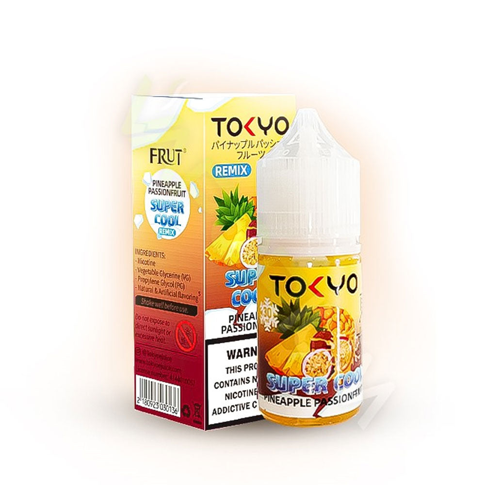 TOKYO SUPER COOL PINEAPPLE PASSION FRUIT ICE SALTNIC 30ML 35MG 50MG 60MG.