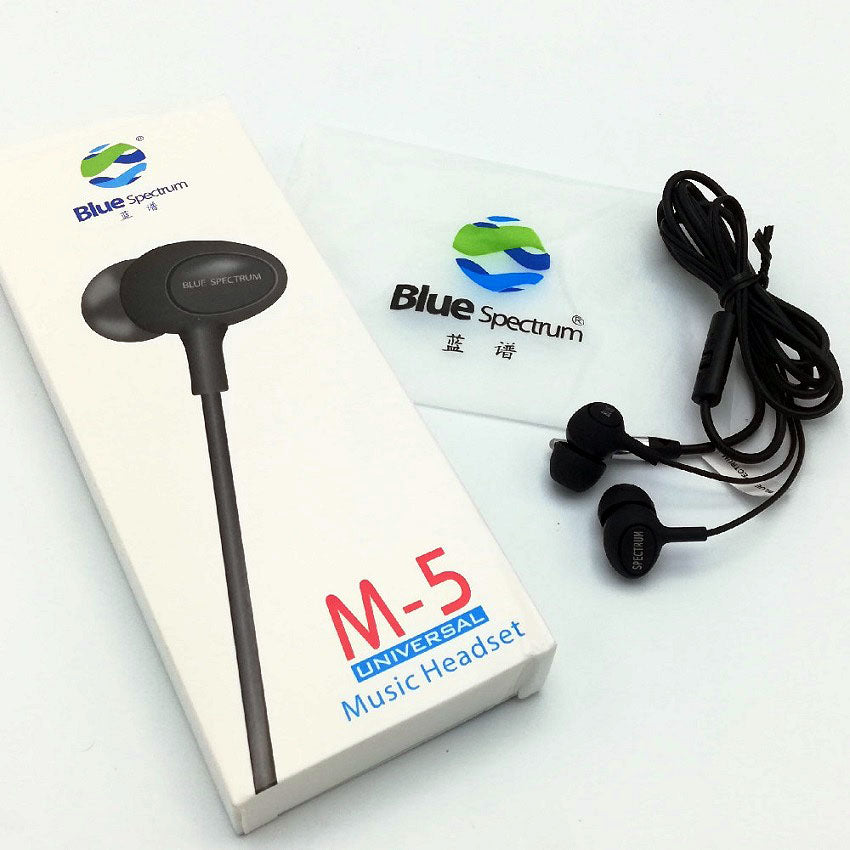 100% Original Blue Spectrum M5 Handsfree 3.5mm Handfree In-Ear High Bass Sound Quality Headphones